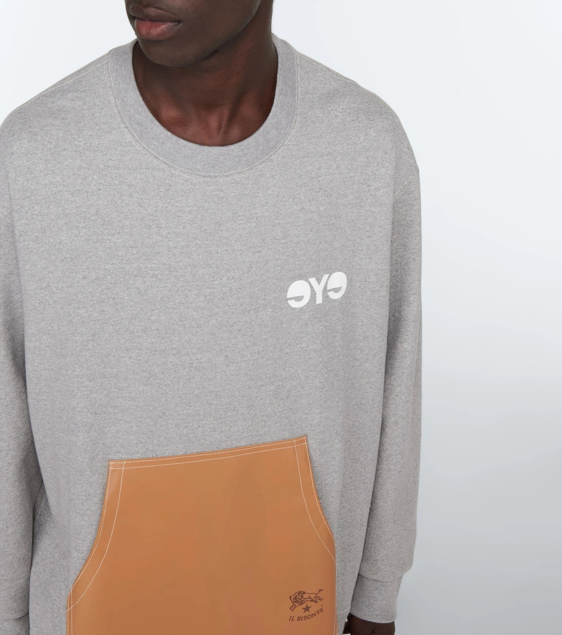Junya Watanabe - Leather-trimmed sweatshirt