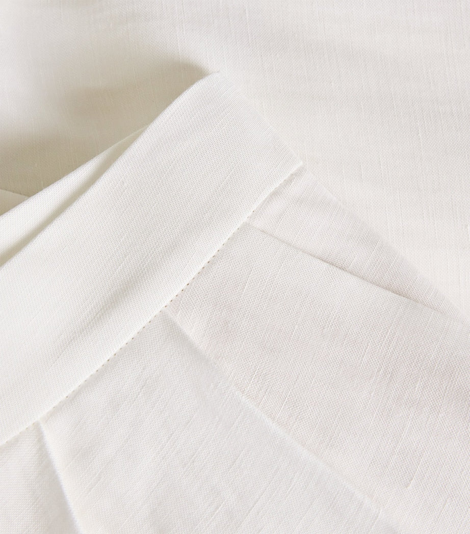 Maje White Pleated Tailored Shorts