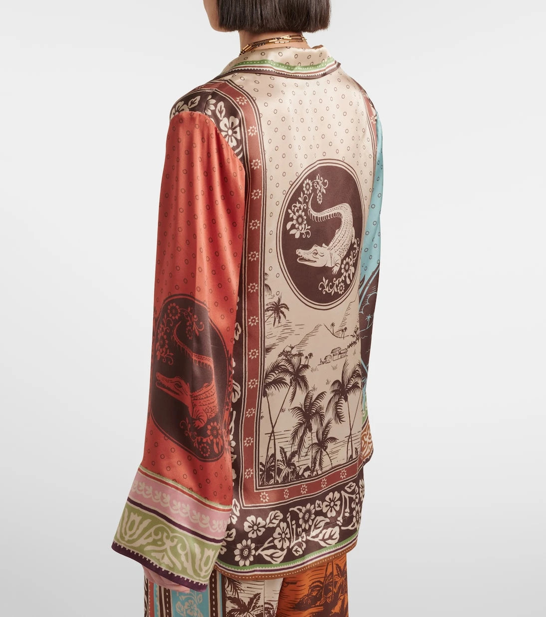 Alémais - Alberta printed silk satin shirt