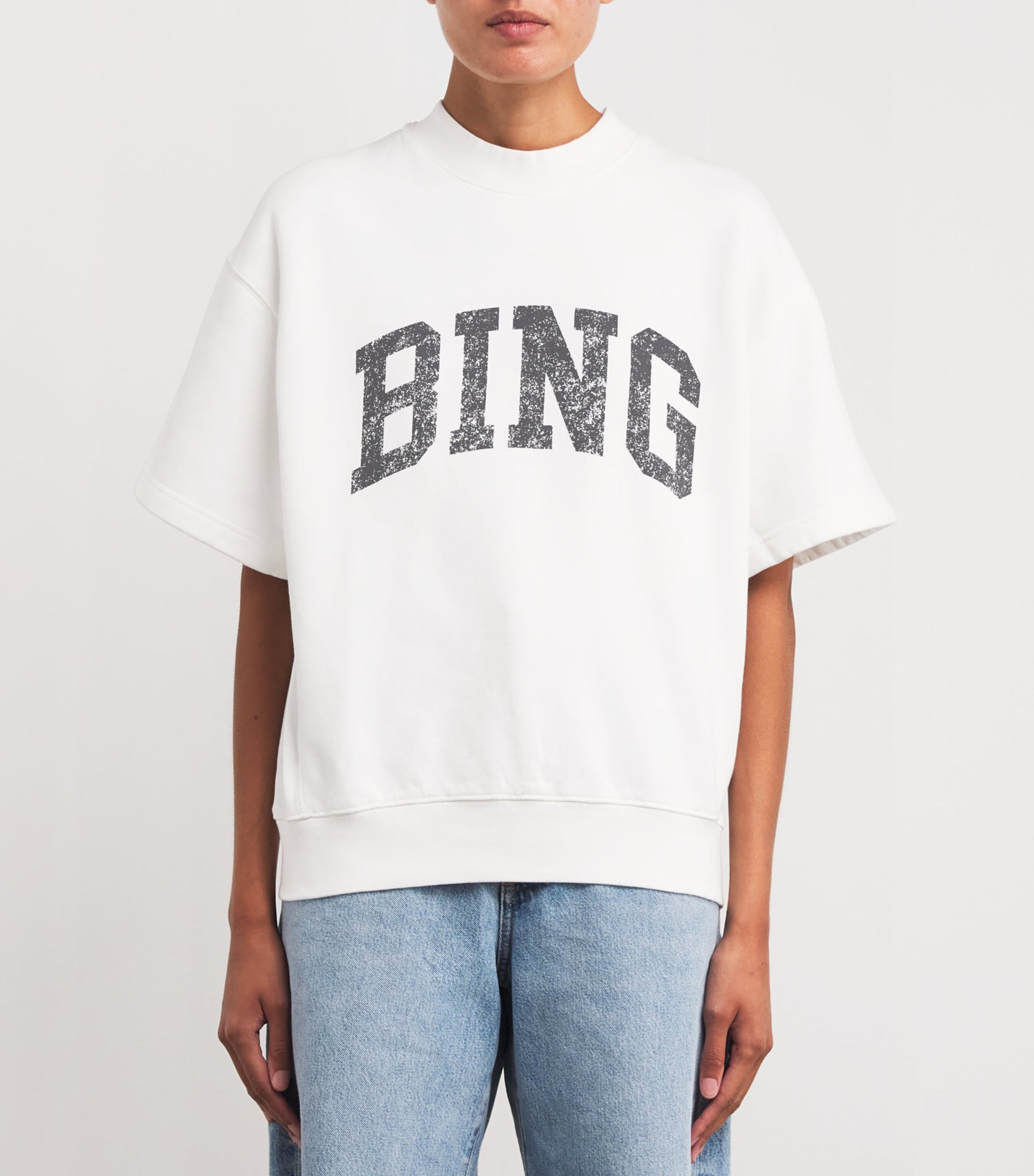 ANINE BING Ivory Cotton Logo Jay Sweatshirt