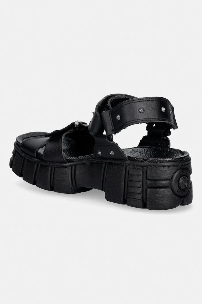 New Rock platform kadın sandalet ayakkabı VEGAN NEGRO, TOWER CASCO NEGRO LATERAL