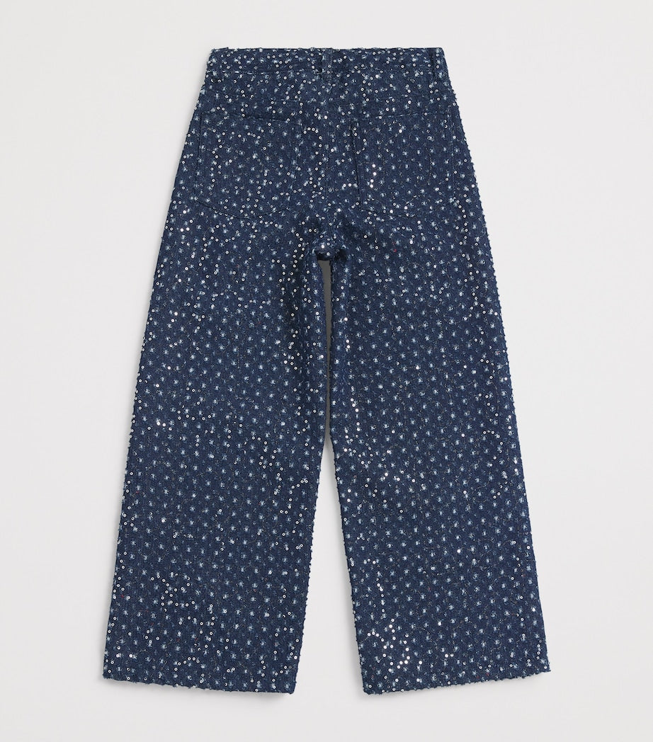 Sparkle Sequin Wide-Leg Jeans (2-14 Years)