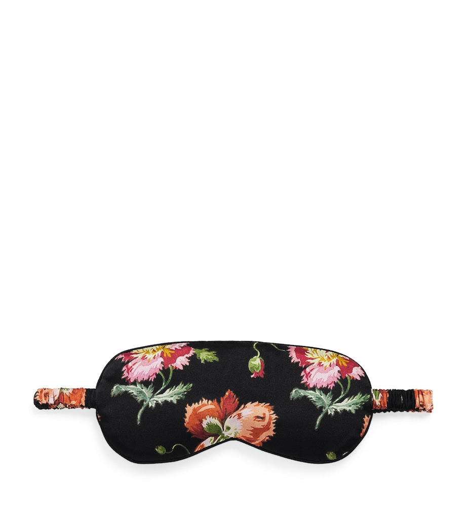Harrods Black Silk Floral Sleep Mask