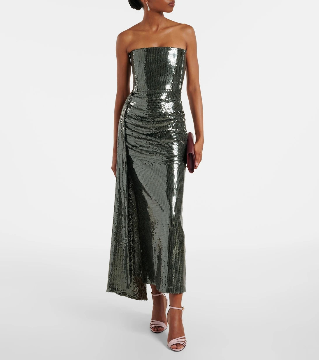 Alex Perry - Draped sequined corset dress