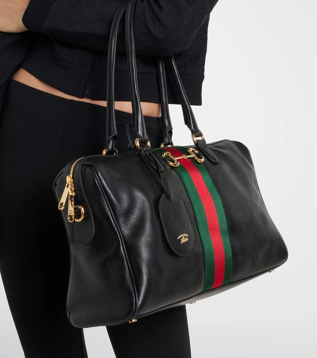 Gucci - Borsetto Large leather bowling bag