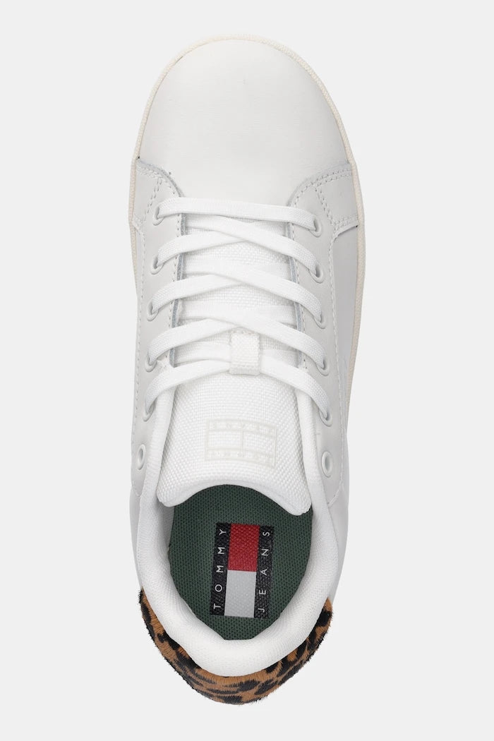 Кожени маратонки Tommy Jeans TJW FLATFORM LEOPARD SNEAKER