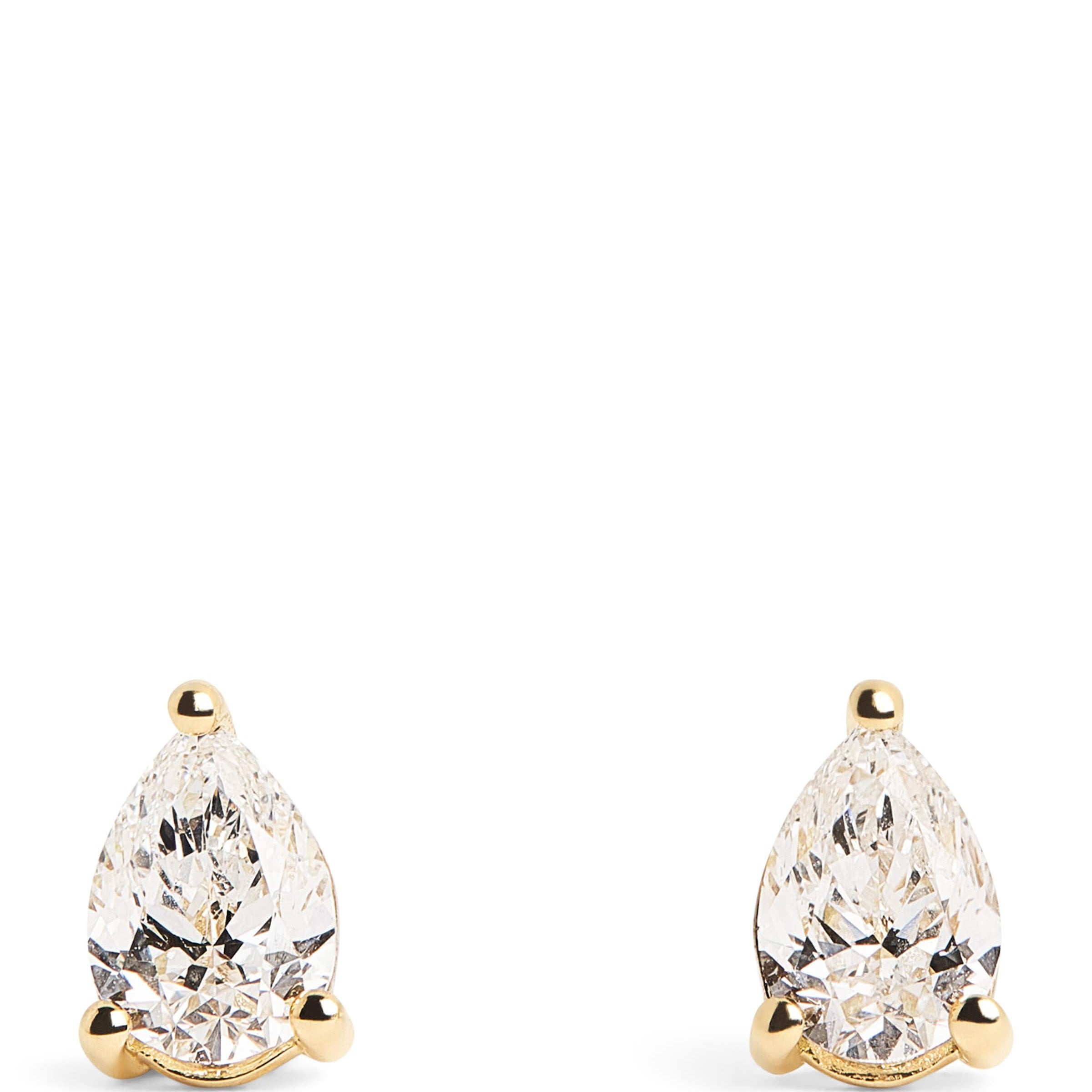 Yellow Gold and Diamond Pear Stud Earrings (1.00ctw)