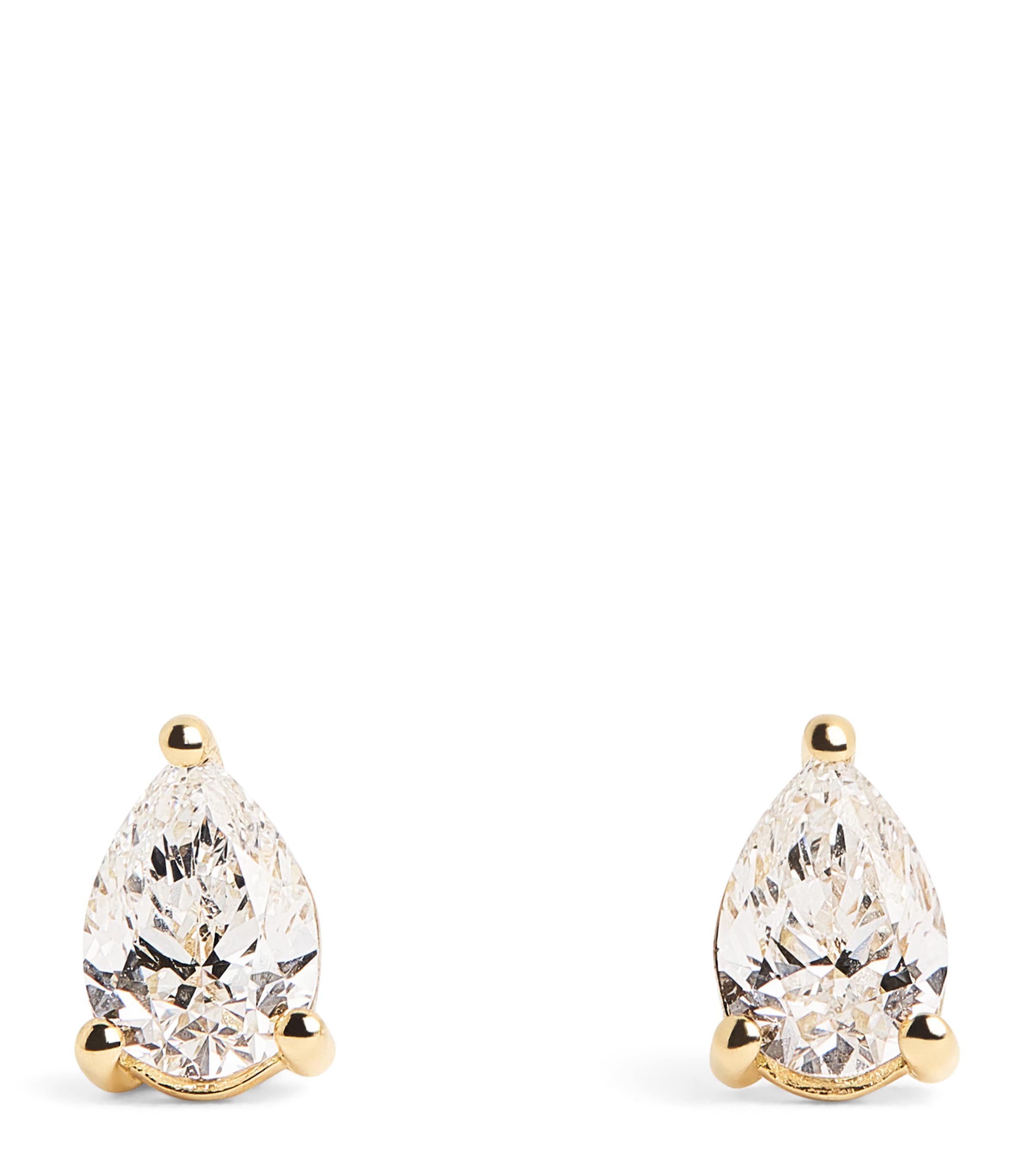Yellow Gold and Diamond Pear Stud Earrings (1.00ctw)