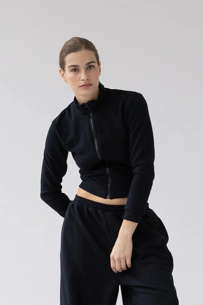 Muuv. fermuarlı kadın pamuklu sweatshirt LE PUMP