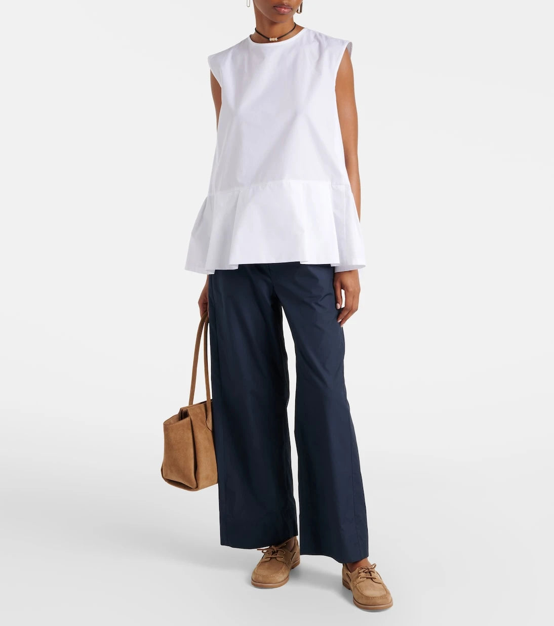'S Max Mara - Argento cotton wide-leg pants