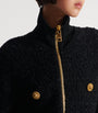 Balmain Black Tweed Bomber Jacket