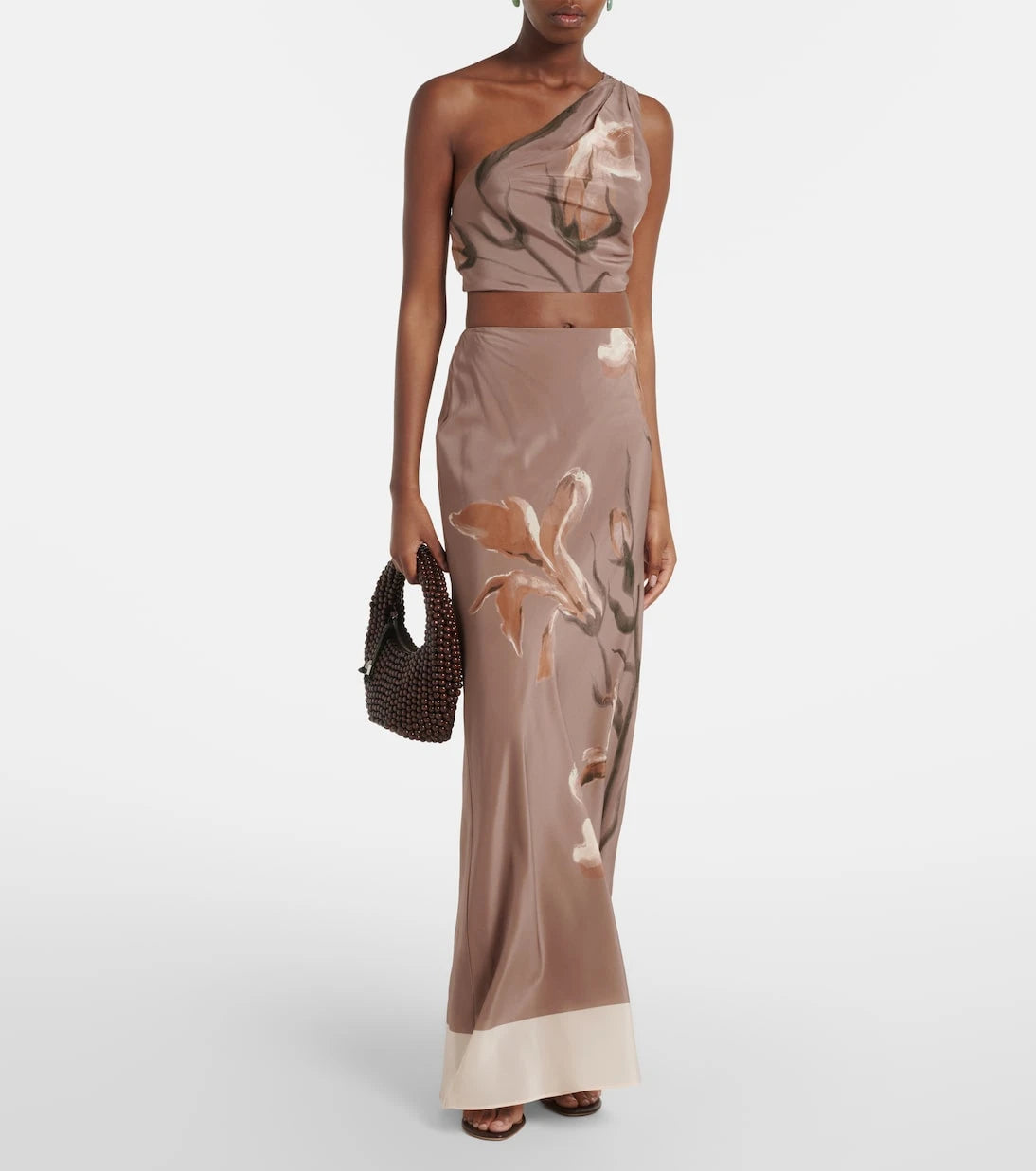 SIR - Azaliea floral silk maxi skirt
