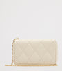 Ivory Leather Quilted Clutch Bag