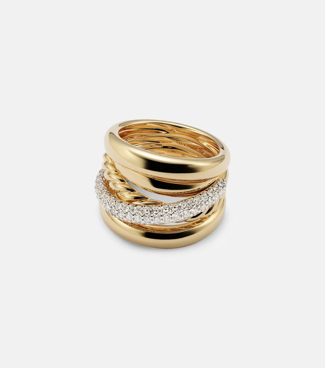 David Yurman - DY Crossover® 18kt gold ring with diamonds