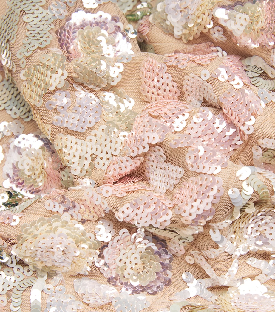 Needle & Thread Beige Embellished Rosalie Maxi Dress