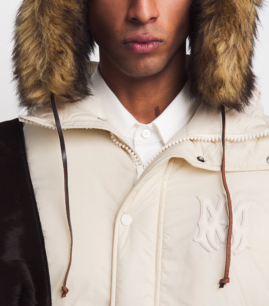 AMIRI White Down Logo-Detail Unchanneled Puffer Jacket