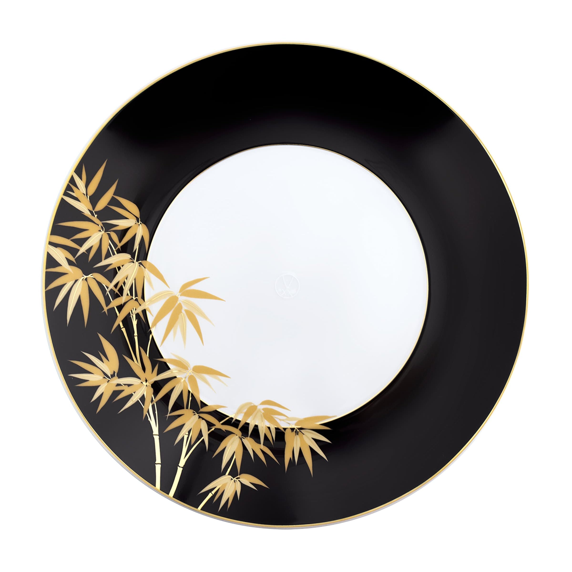 Meissen Large Porcelain Golden Bamboo Dinner Plate (30cm)