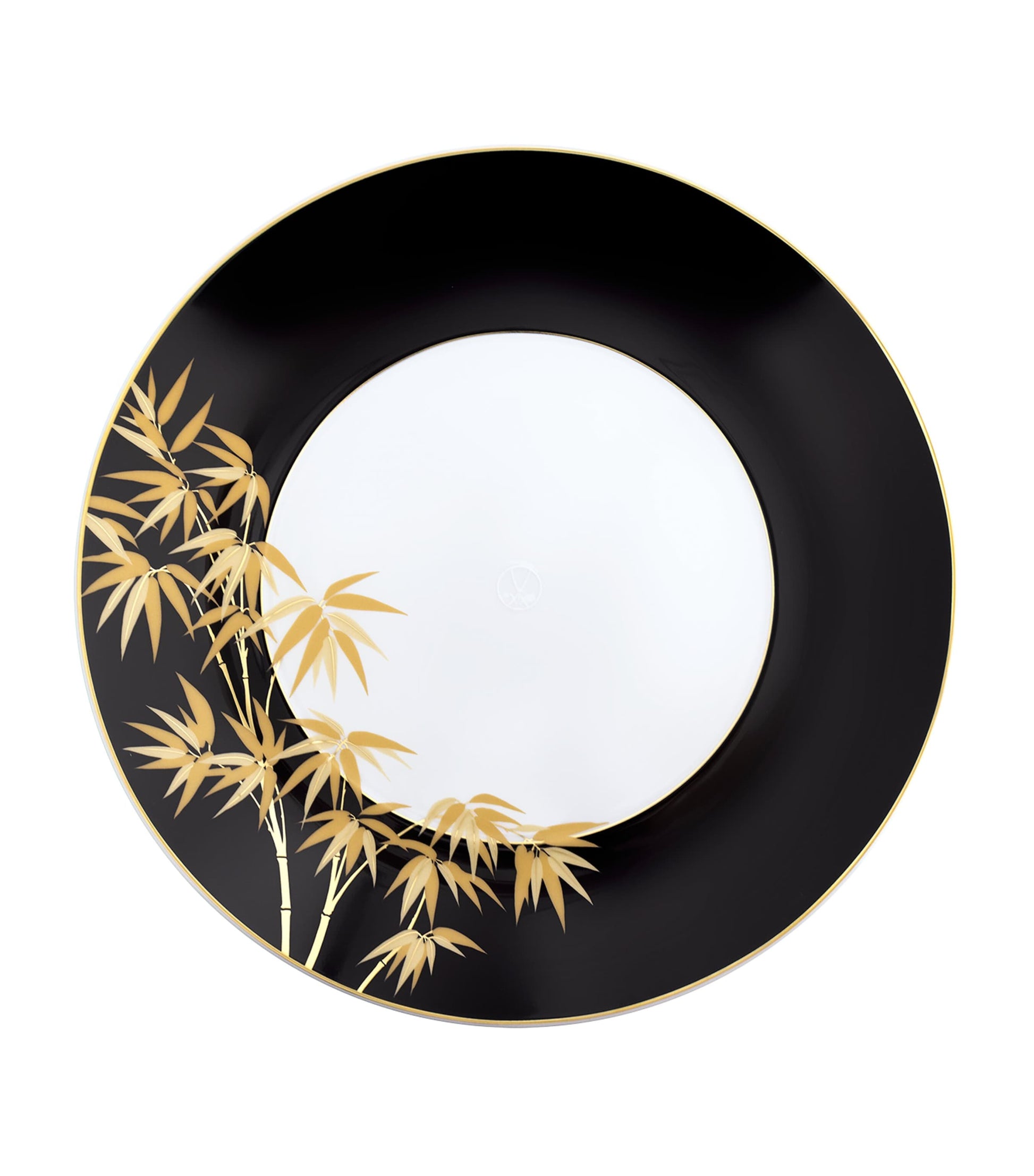 Meissen Large Porcelain Golden Bamboo Dinner Plate (30cm)