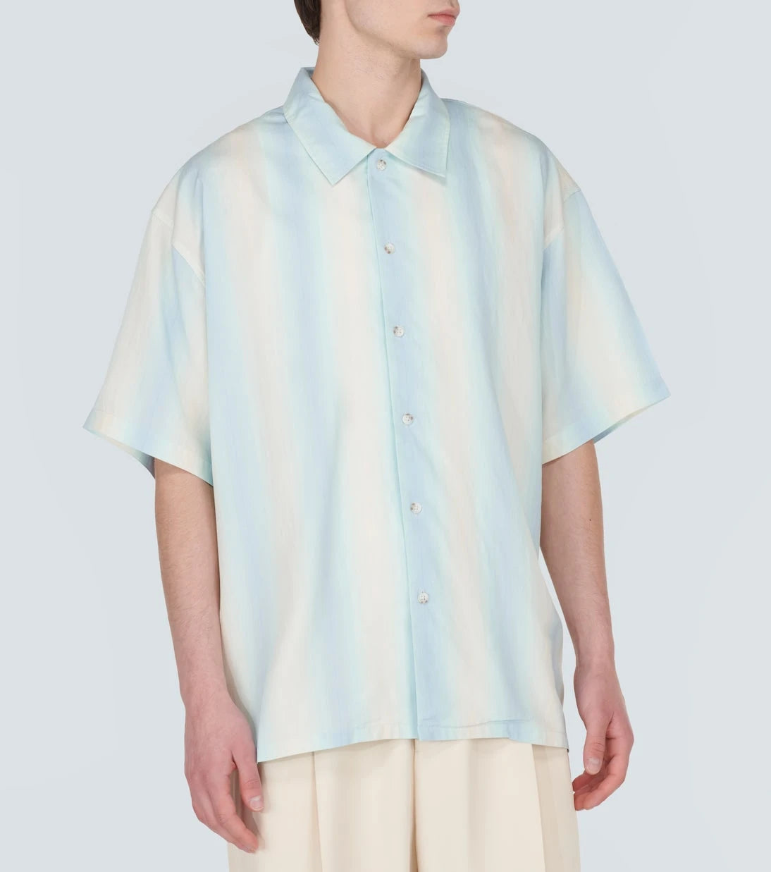 Commas - Oversized striped bowling shirt