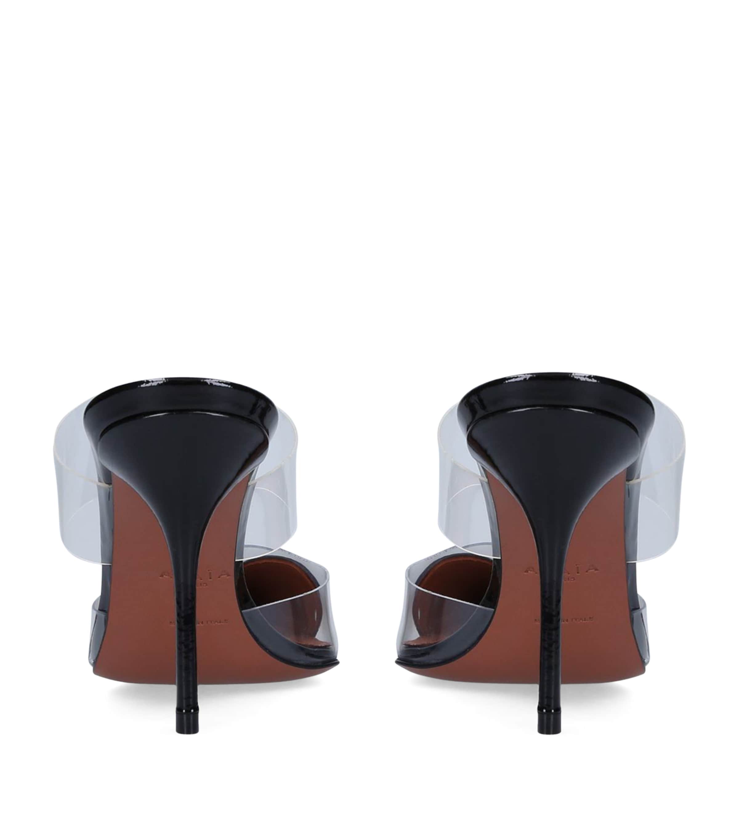 Alaïa Black Patent Leather Le Coeur Mules 90