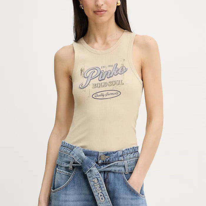 Pinko топ дамски от памук с еластан