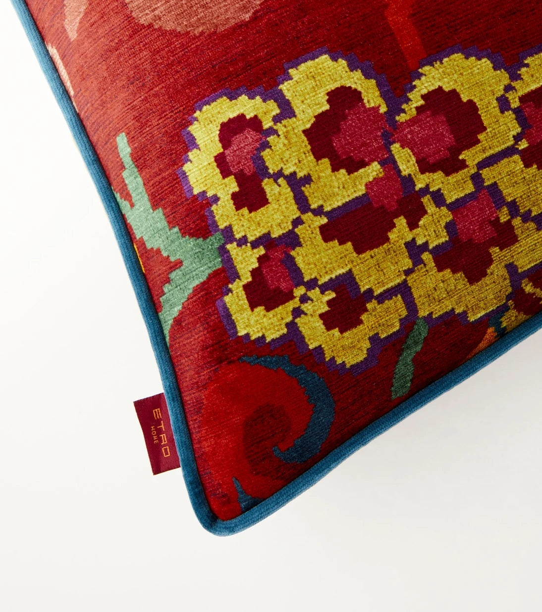 Etro - Nimphea floral velvet cushion
