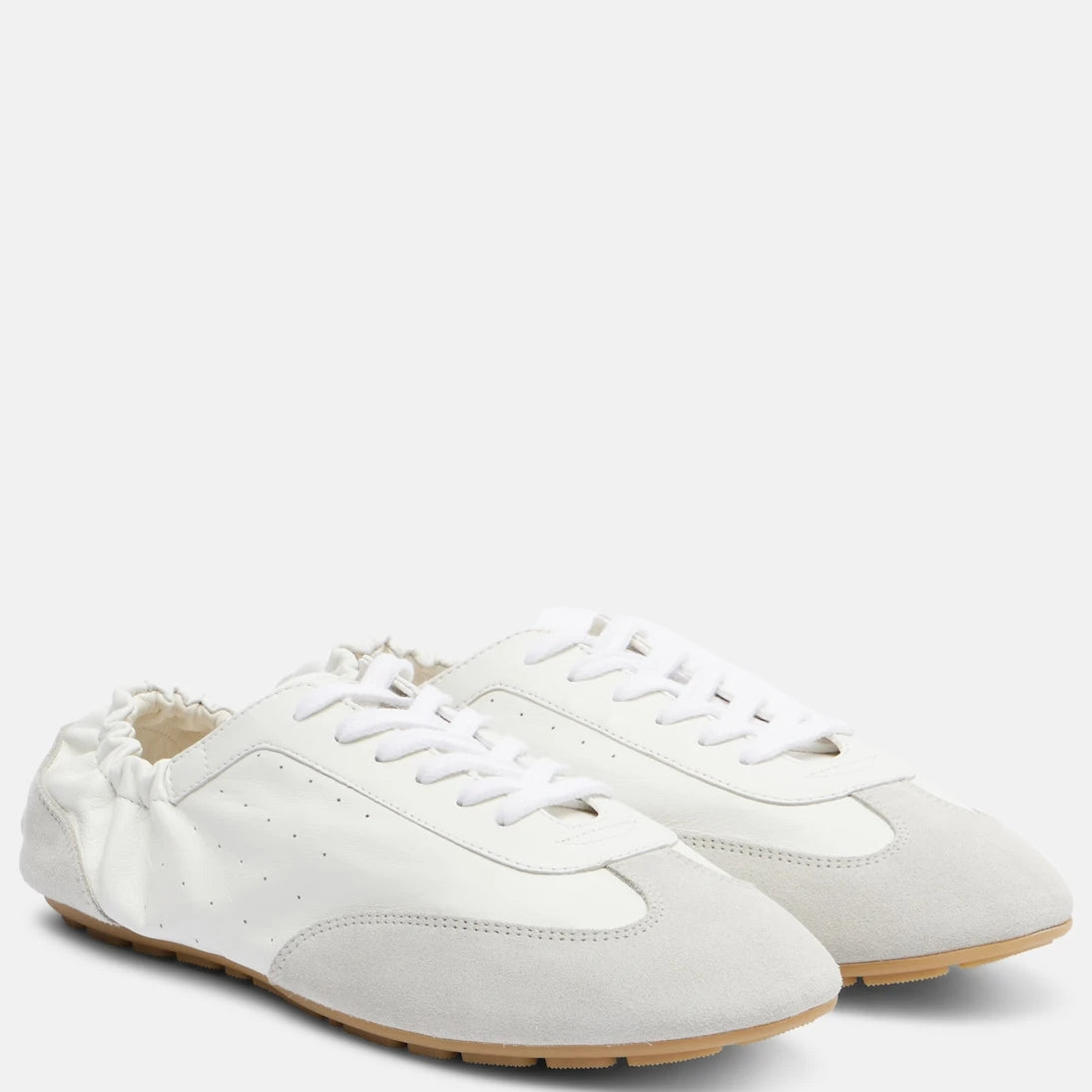 Saint Laurent - Lewis suede-trimmed leather sneakers