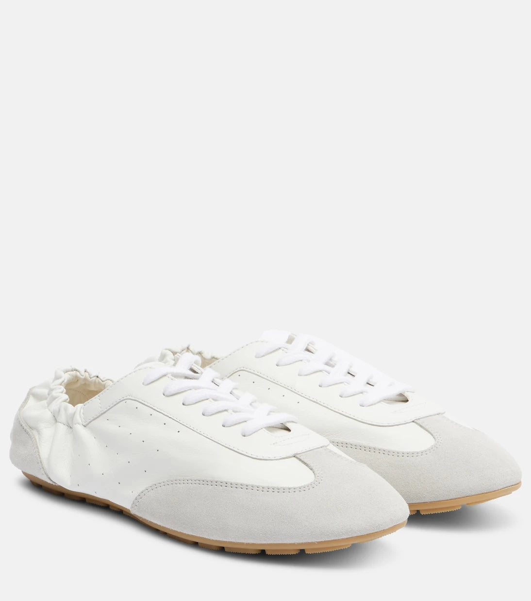 Saint Laurent - Lewis suede-trimmed leather sneakers