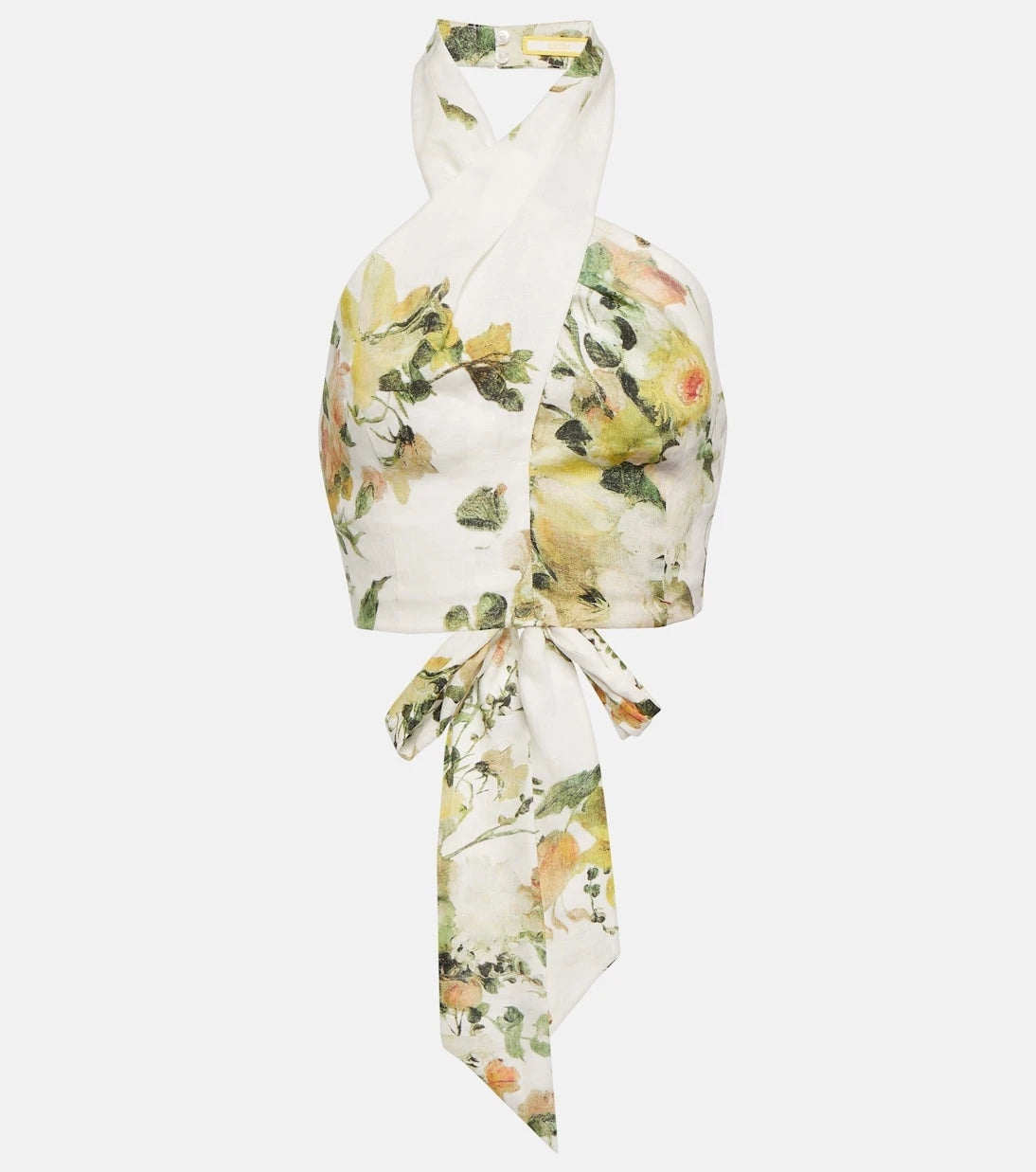Erdem - Floral linen halterneck top