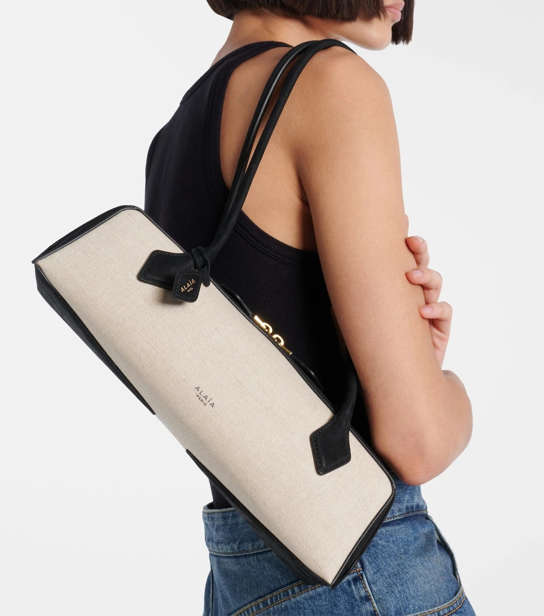Alaïa - Le Teckel Medium canvas shoulder bag