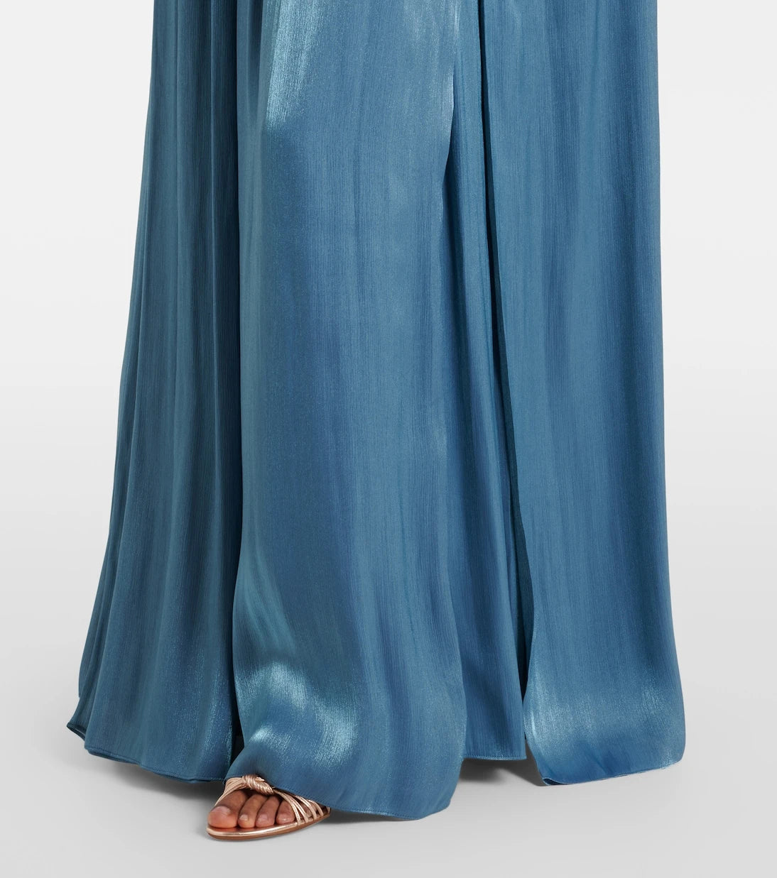 Costarellos - Embellished pleated caped bustier gown