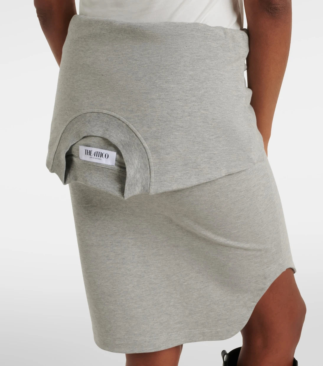 The Attico - Layered cotton-blend midi skirt
