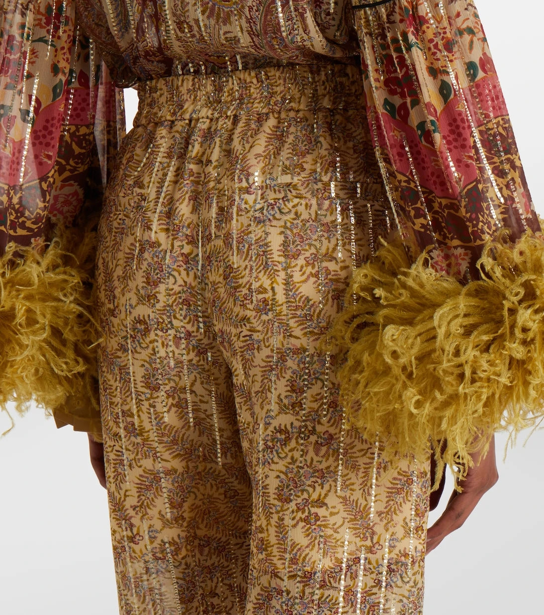 Valentino - Printed silk-blend wide-leg pants