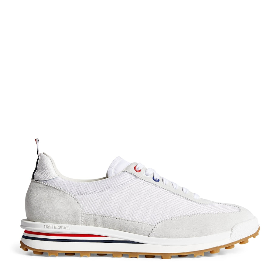 Suede-Trim Technical Tricolour Sneakers