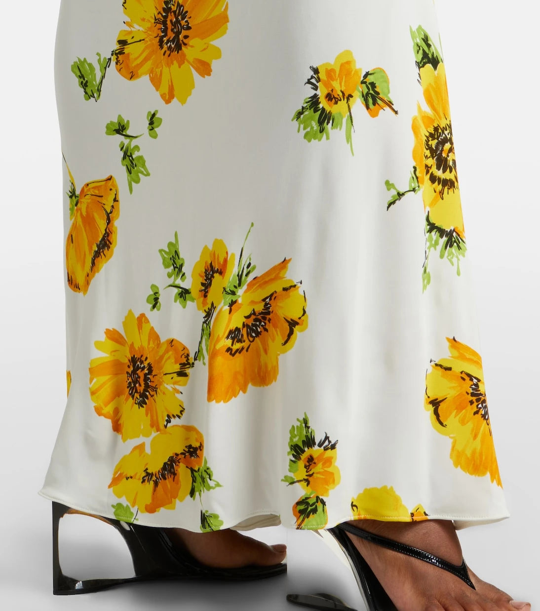 Alaïa - Floral ruched jersey maxi dress