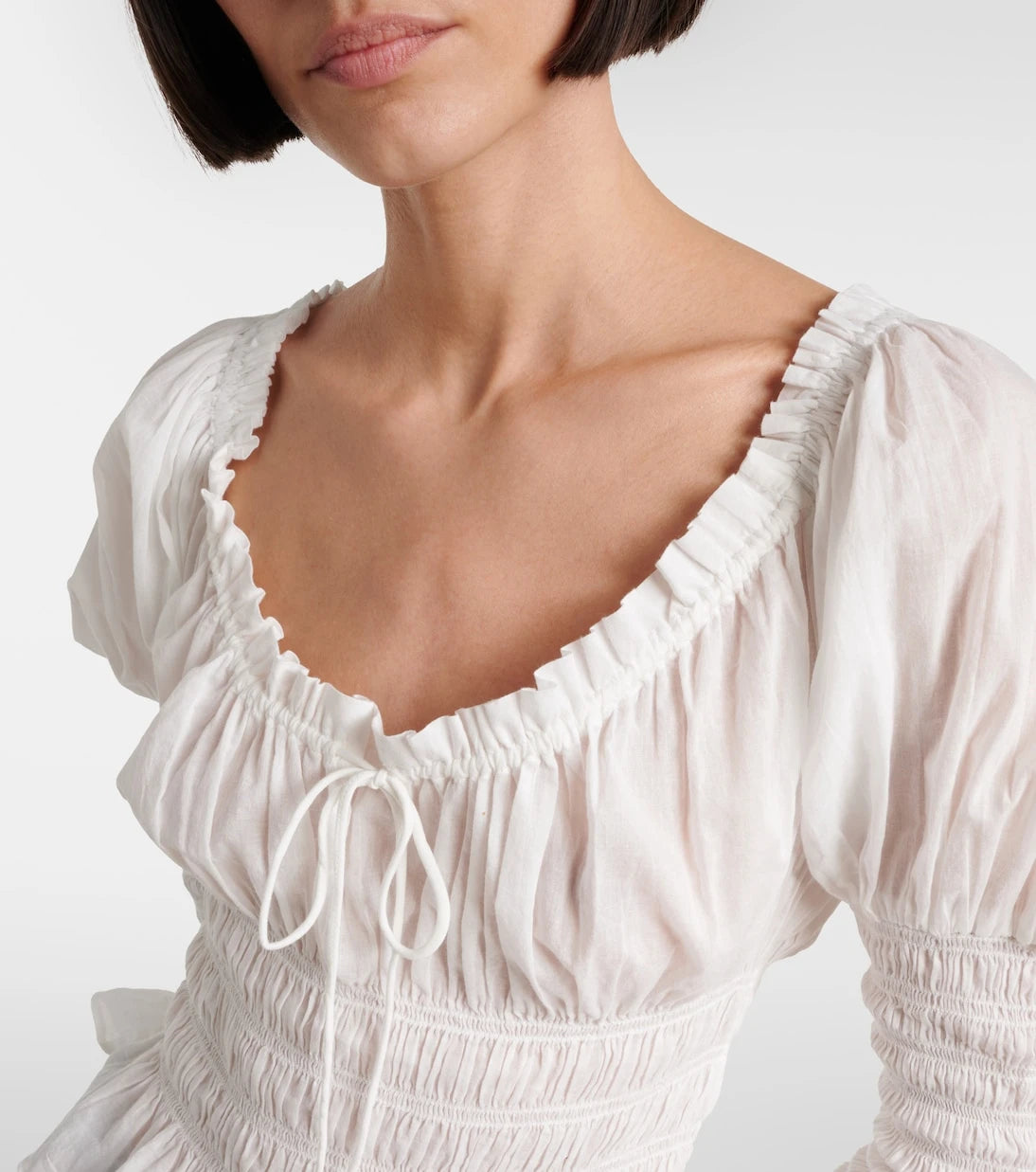 Dôen - Baptisia shirred cotton voile top