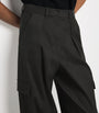 Green Wide-Leg Cargo Trousers