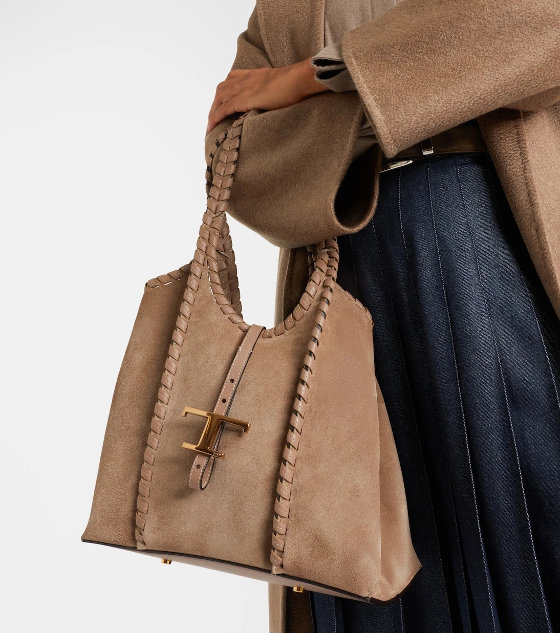Tod's - T Timeless Medium suede tote bag