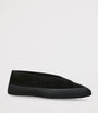 Le Monde Beryl Black Suede-Shearling Apres Ski Flats