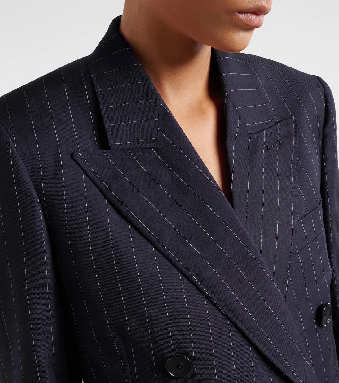 Givenchy - Pinstripe double-breasted wool blazer
