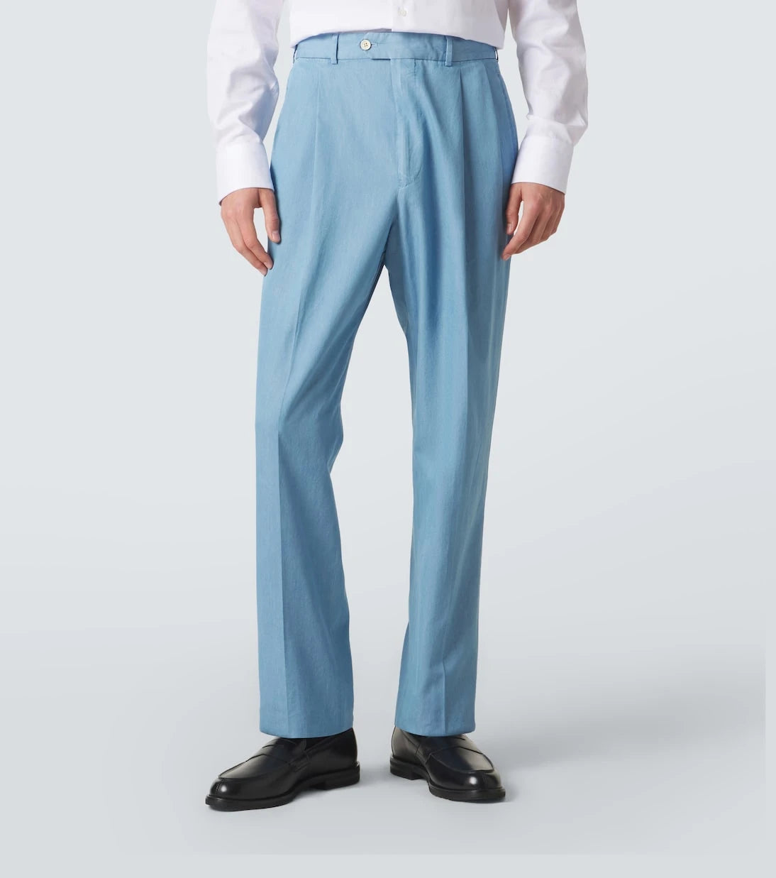 Dunhill - Pleated straight cotton suit pants