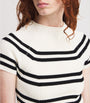 MAX&Co. White Stripe Short-Sleeve Sweater
