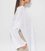 White Linen-Silk Kaftan Dress