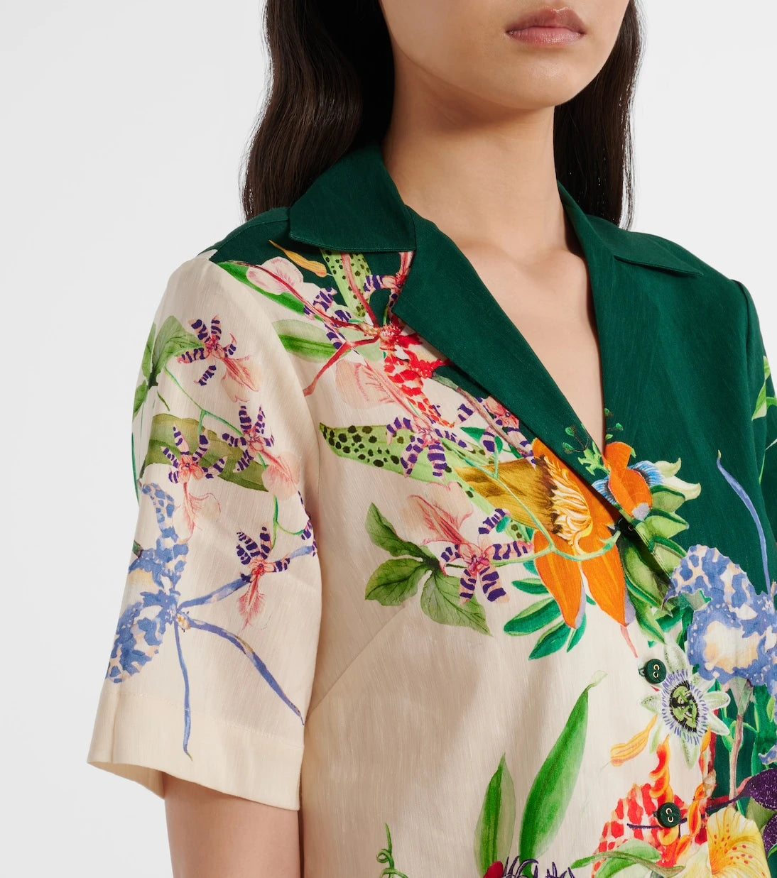 Alémais - Aggie floral linen-blend shirt