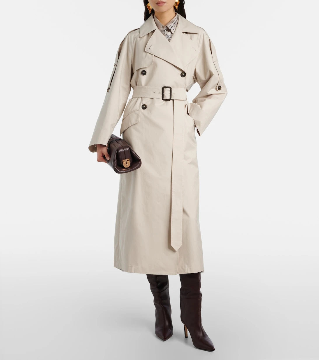 Max Mara - معطف الترنش Delfino من نسيج التويل The Cube