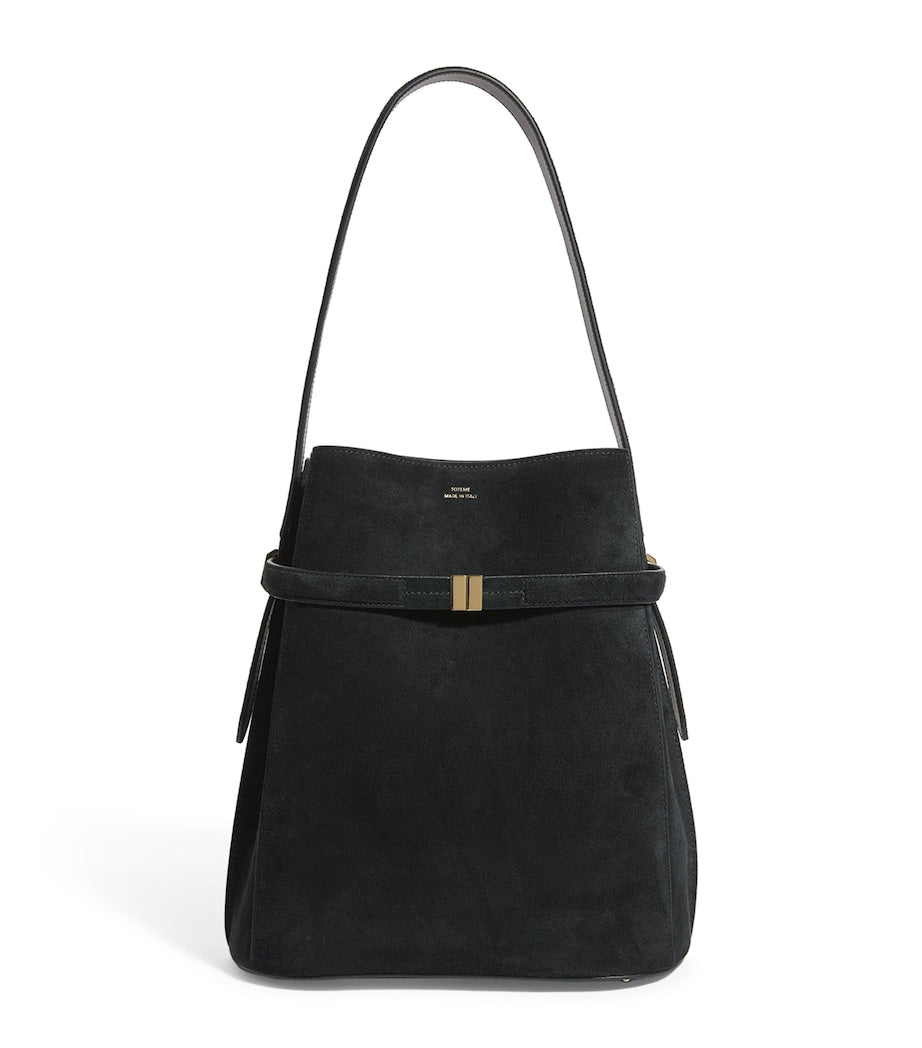 Toteme Black Suede Bucket Shoulder Bag