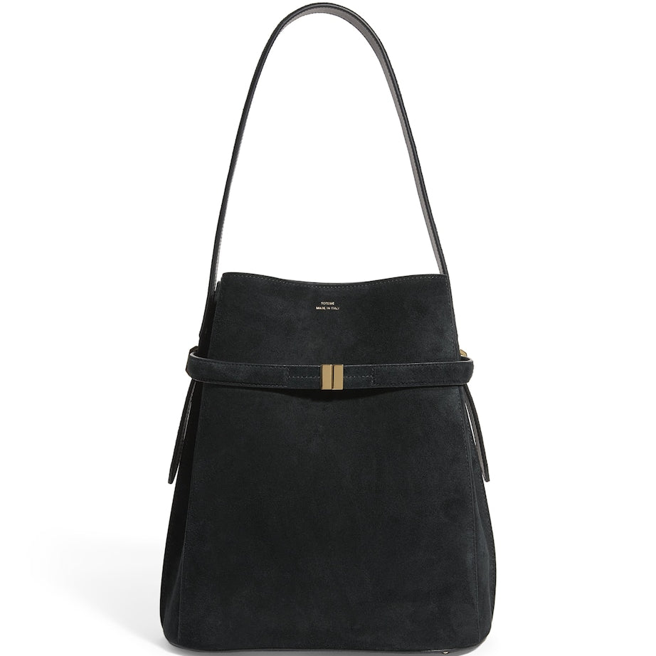 Toteme Black Suede Bucket Shoulder Bag