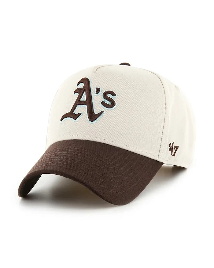 Памучна шапка с козирка 47 brand MLB Athletics Sure Shot