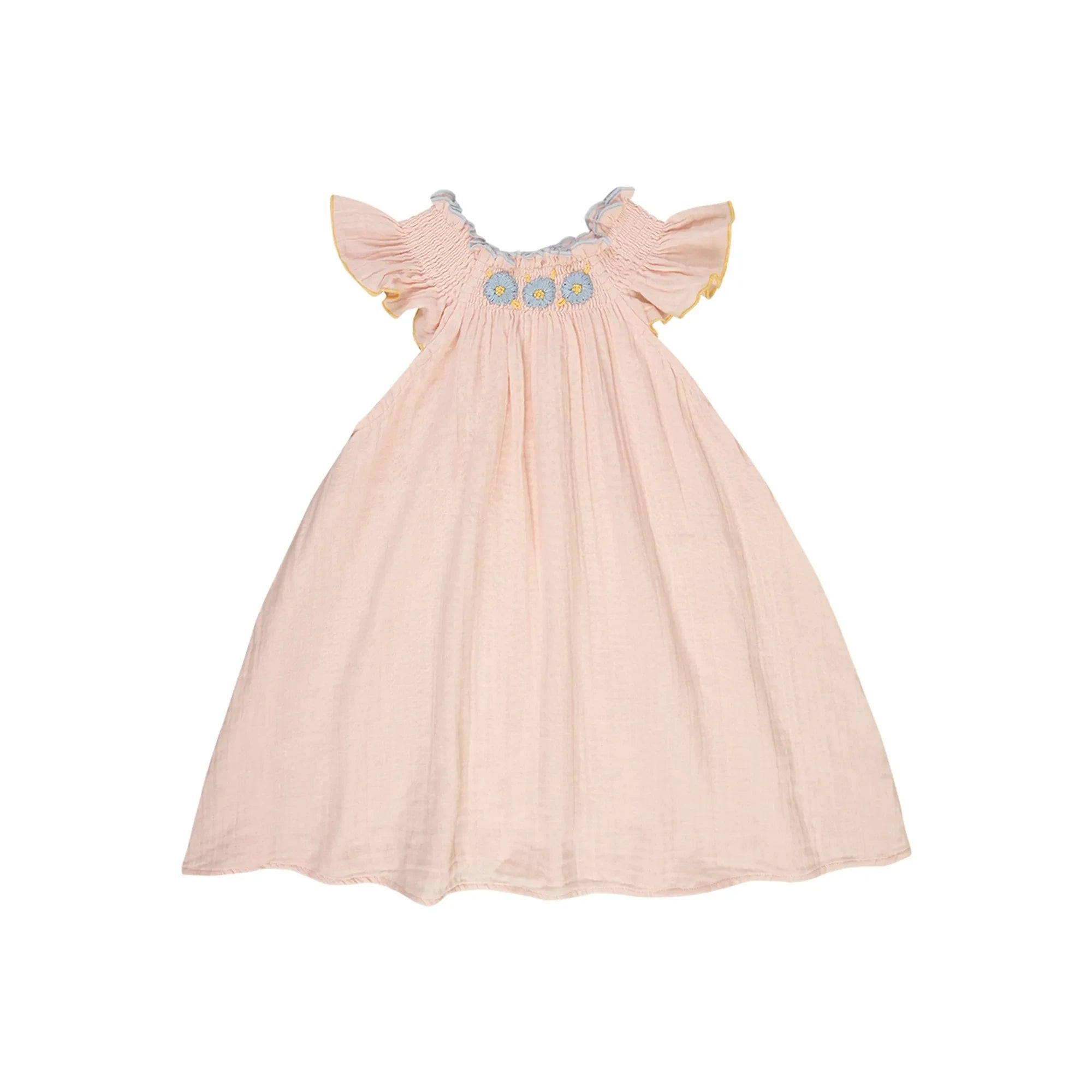 Lilinoa - Louisa Cotton Gauze Smocked Dress | Powder pink
