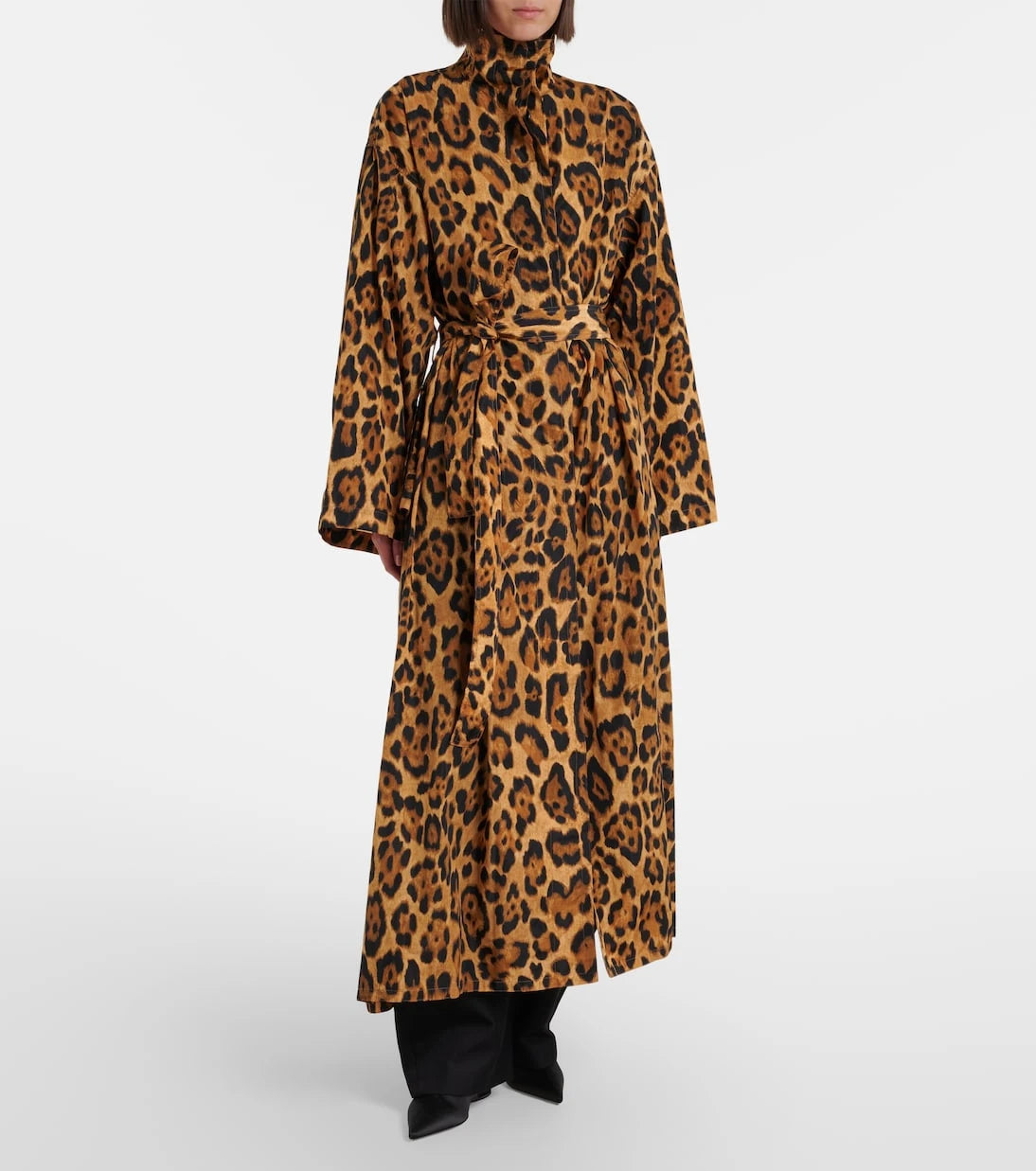 Alaïa - Animal-print taffeta trench coat